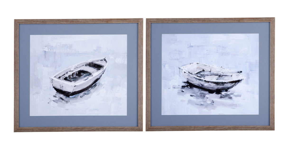 Drifting & Morning Row - Wall Decor (Set of 2) - Gray