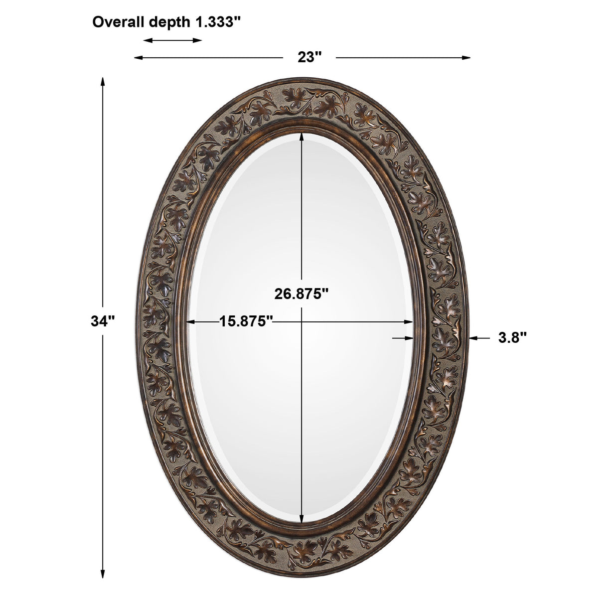 Mirror With Antique Gold Undertones - Bronze