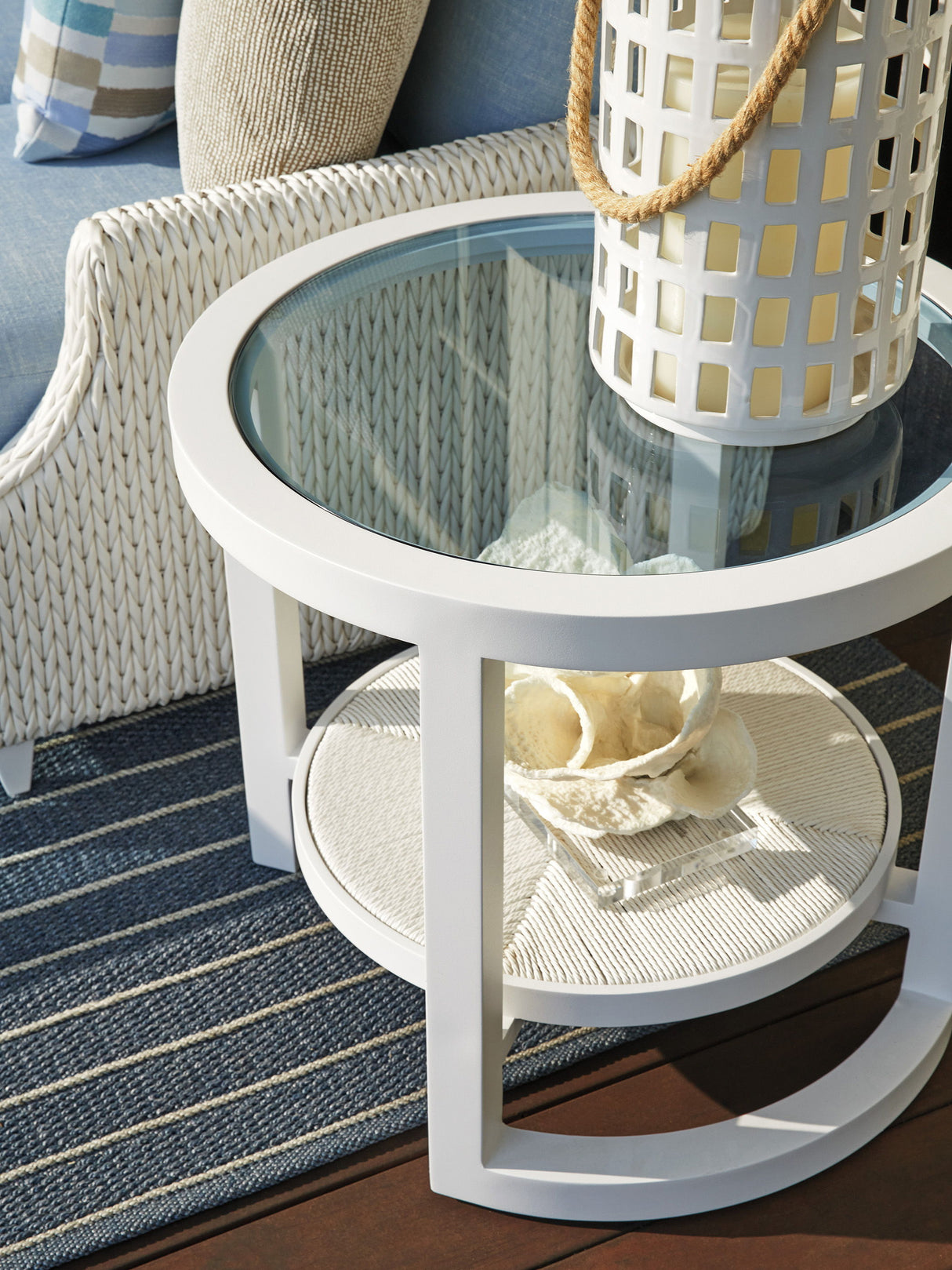 Ocean Breeze Promenade - Round End Table - White