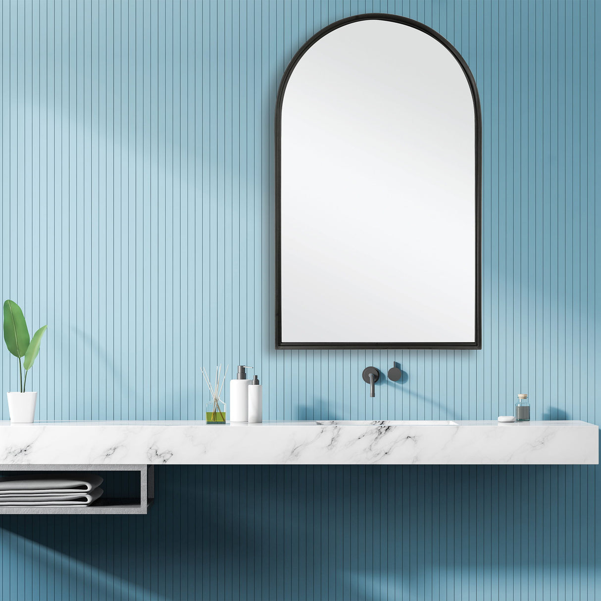 Metal Arch Mirror - Matte Black