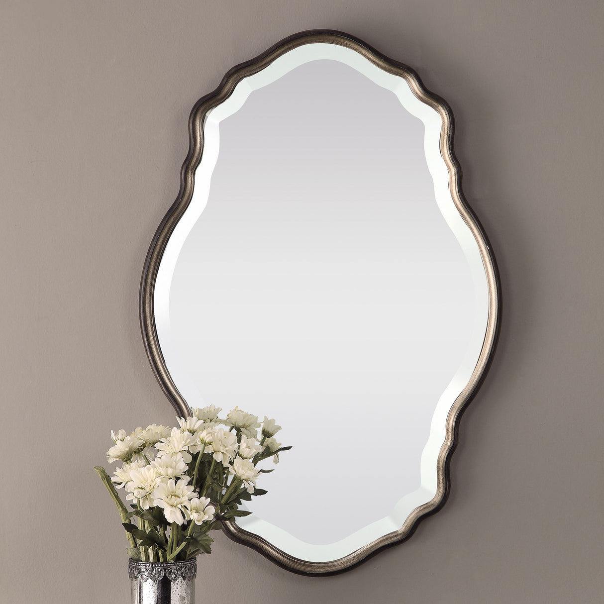 Mirror - Antiqued Silver Champagne