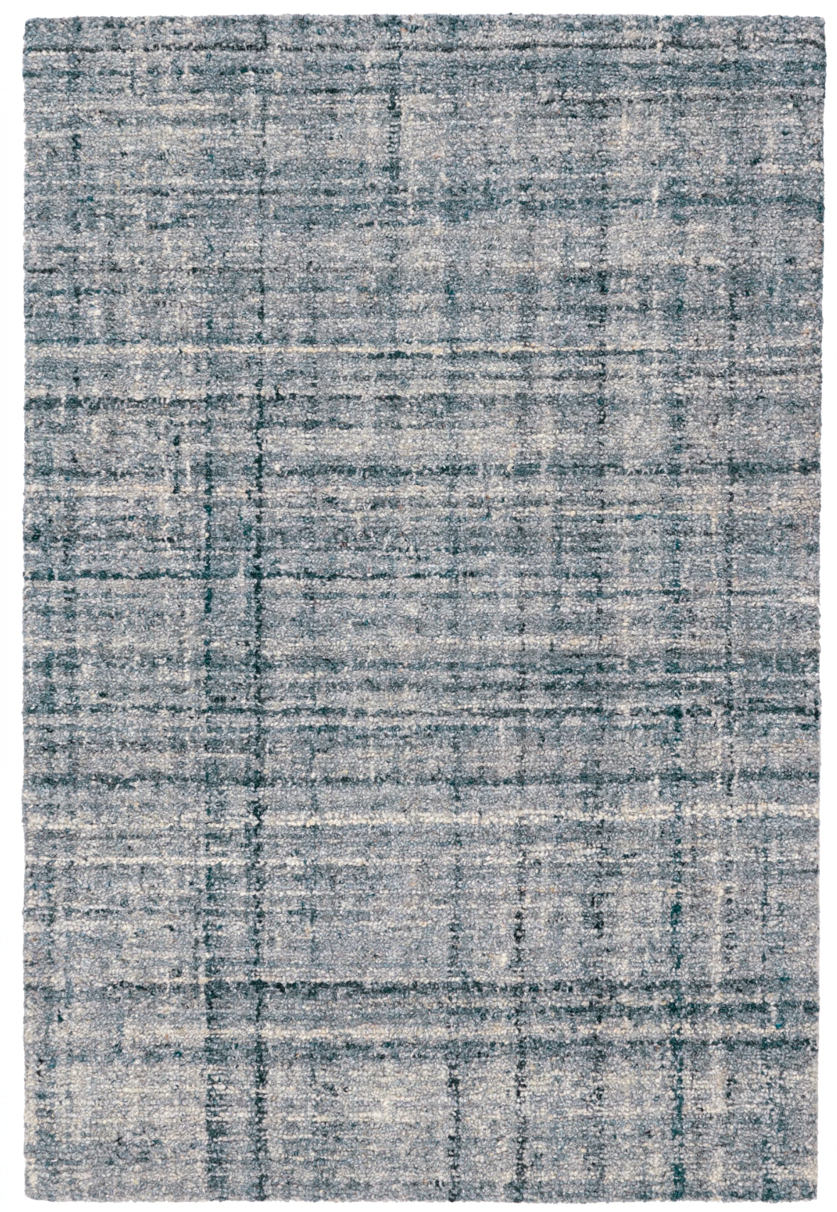 Harris Blue/Ivory Hand Micro Hooked Wool Rug - 8'x10'