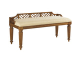 Island Estate - Plantain Bed Bench - Beige / Dark Brown