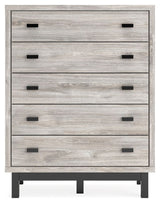 Vessalli - Black / Gray - Five Drawer Wide Chest