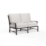 La Jolla - Loveseat, With Self Welt - Canvas Flax / Dark Brown