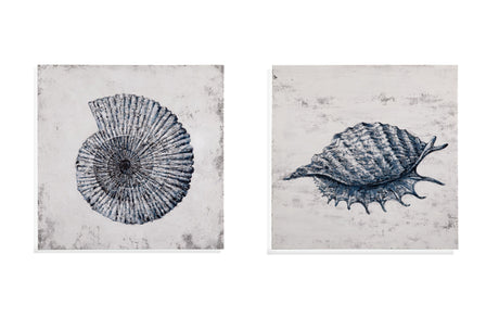 Shell I - Canvas Art - Blue