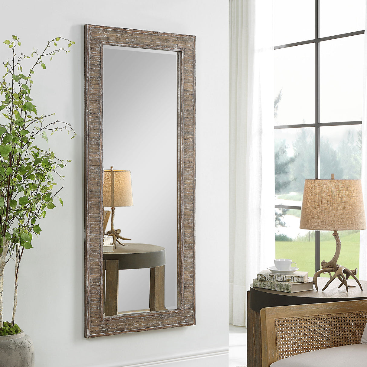 Mirror - Distressed Weathered Pine