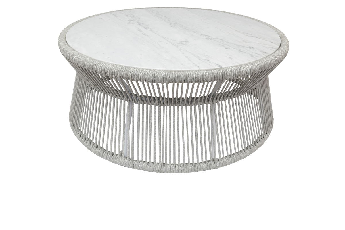 Miami - Coffee Table With Honed Cararra Marble Top - Frost