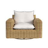 Playa - Oversized Swivel Club Chair - Light Brown / White