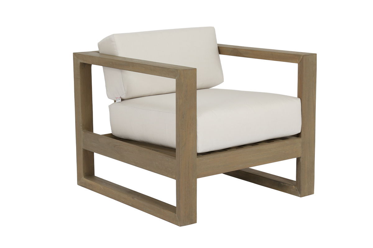 Coastal Teak - Club Chair In Canvas, No Welt - Teak