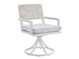 Ocean Breeze Promenade - Swivel Rocker Arm Chair - White / Light Blue