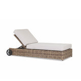 Havana - Adjustable Chaise, With Self Welt - Canvas Flax / Dark Brown