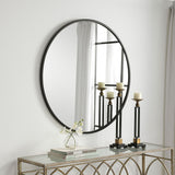 Round Mirror Contemporary - Matte Black