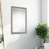 Textured Surface Mirror - Metallic Silver & Light Gray