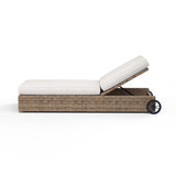 Havana - Adjustable Chaise, With Self Welt - Canvas Flax / Dark Brown