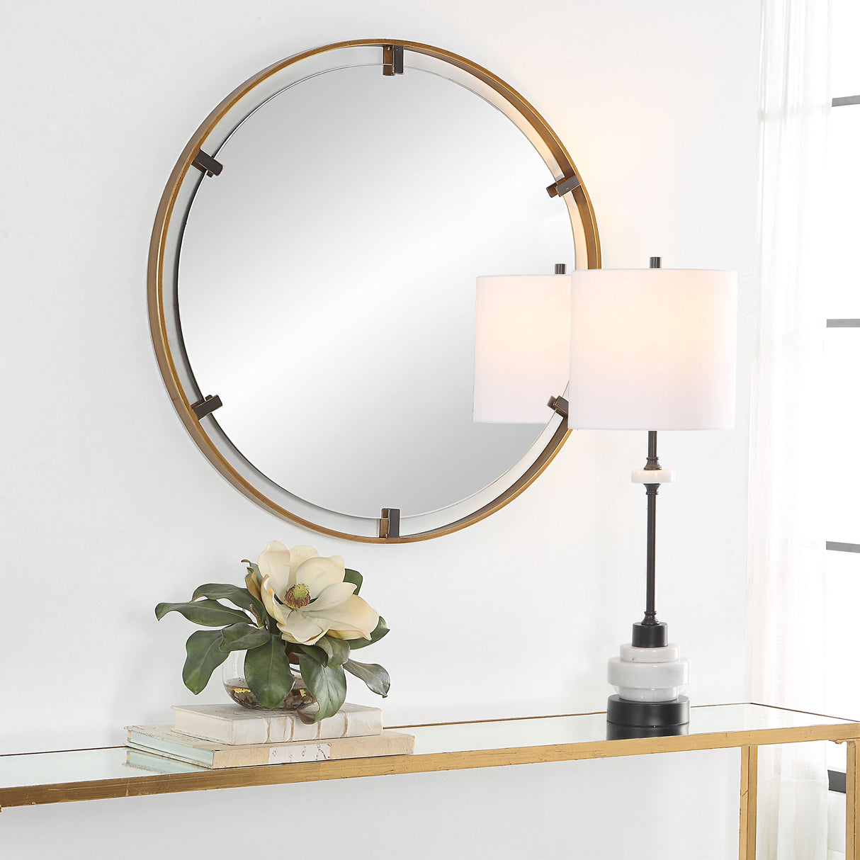 Mirror With Gold Finish On Frame - Dark Bronze