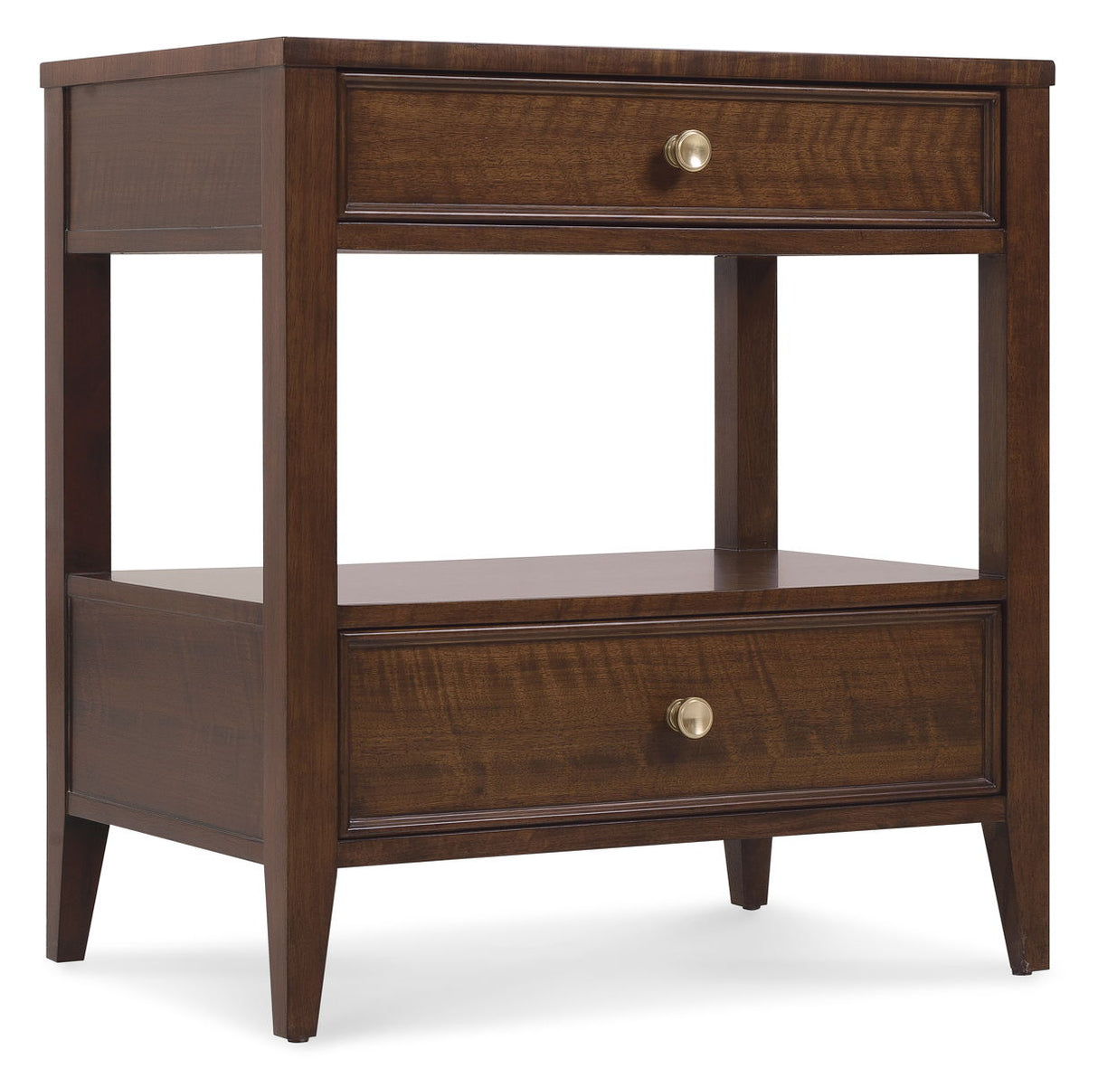 Archives - Two-Drawer Nightstand - Dark Brown