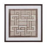 Knotted Tiles - III Framed Print - Brown