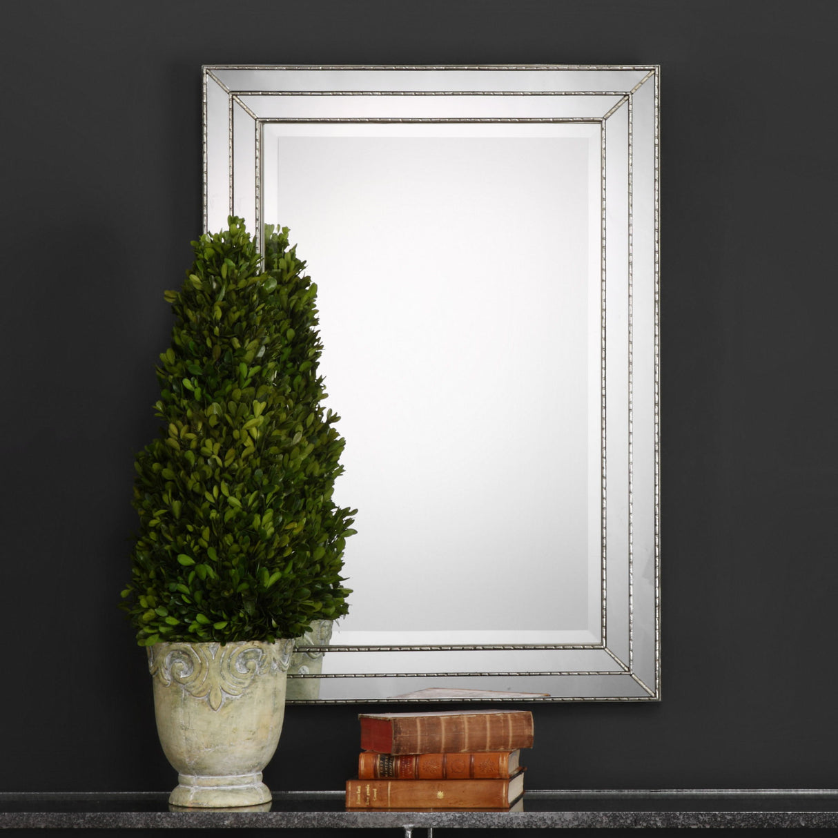 Featuring Grooved Texture Mirror - Metallic Silver