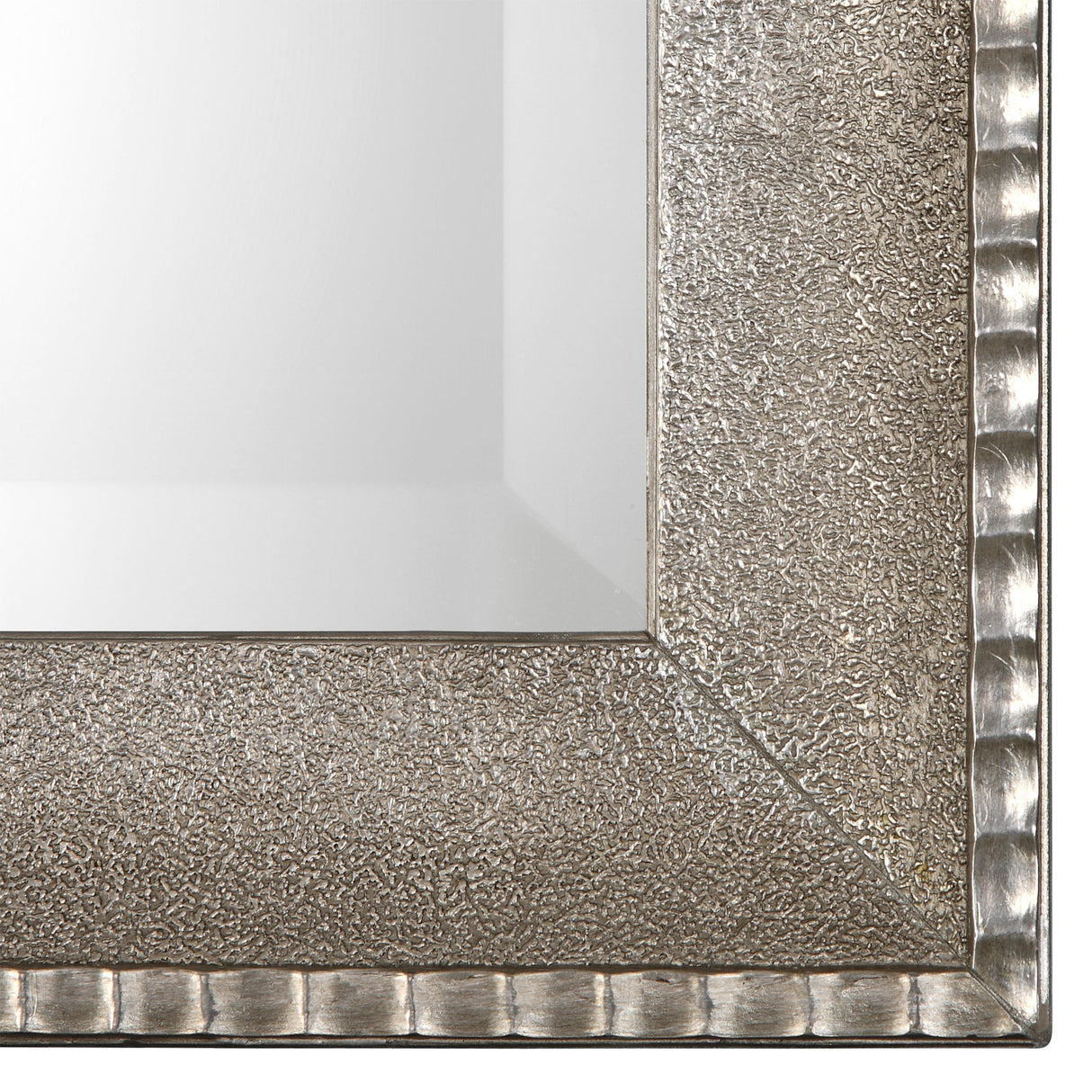 Textured Surface Mirror - Metallic Silver & Light Gray