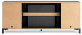 Cayberry - Black - TV Stand With Fireplace