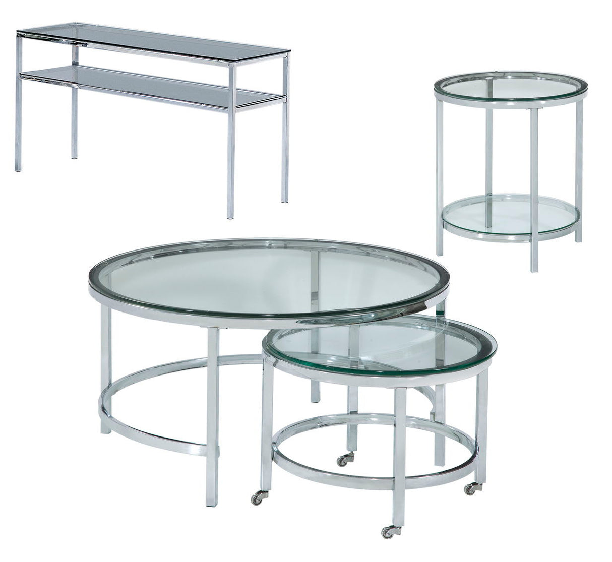 Patinoire - Round End Table - Silver