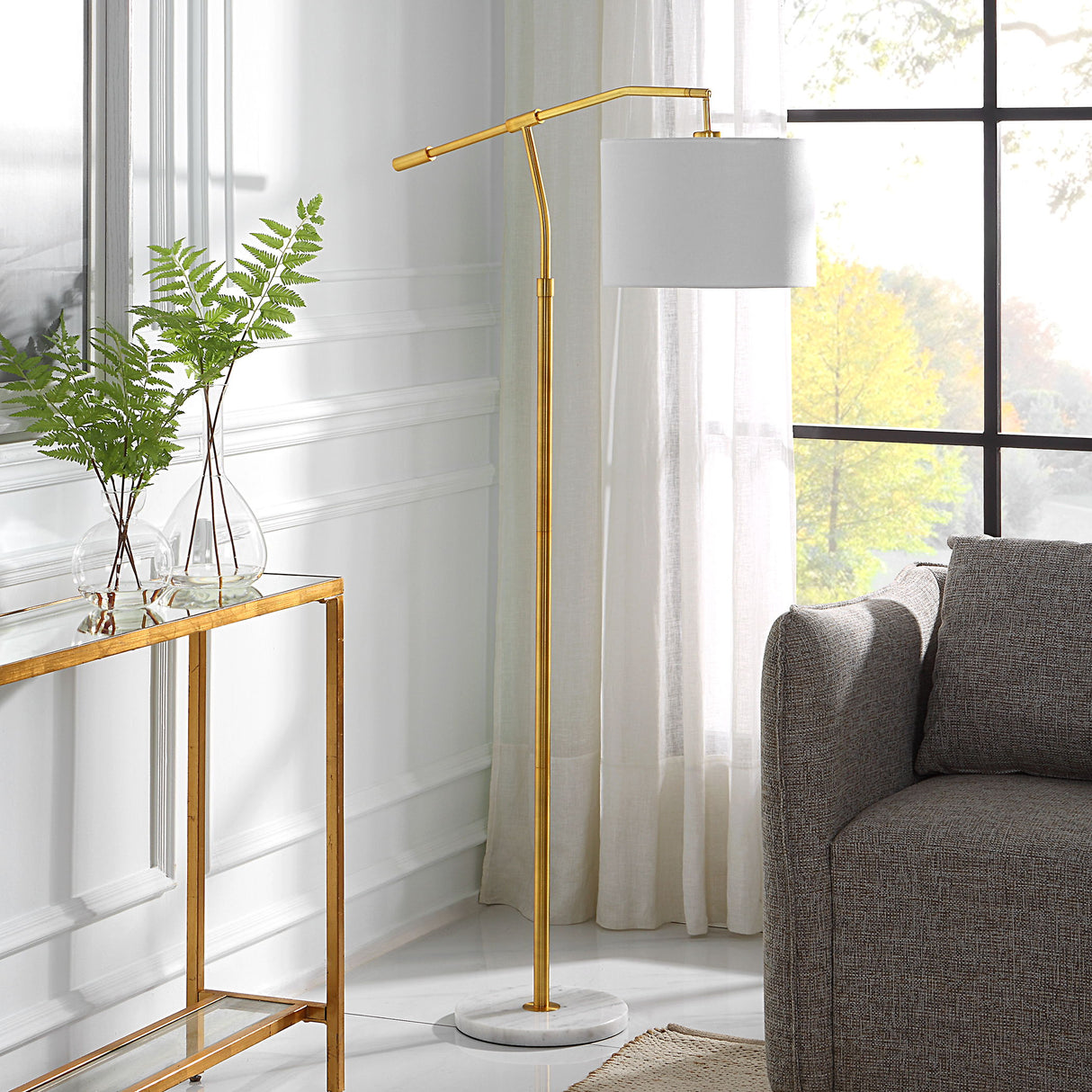 Floor Lamp - Gold Stem