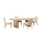 Damone - Dining Chair - Cerused White Oak / Beige