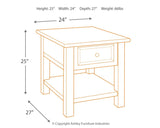 Tyler - Grayish Brown / Black - Rectangular End Table