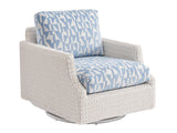 Ocean Breeze Promenade - Swivel Glider Lounge Chair - White / Light Blue