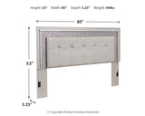 Zyniden - Silver - King Upholstered Panel Headboard