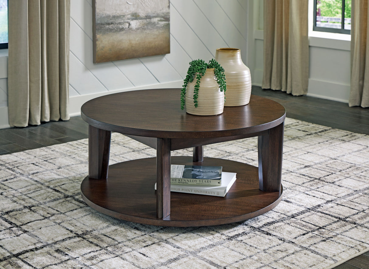 Korestone 2 - Dark Brown - Round Cocktail Table