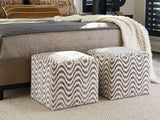 Zanzibar - Jupiter Ottoman - Light Brown / White