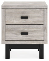 Vessalli - Black / Gray - Two Drawer Nightstand