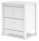 Hallityn - White - Two Drawer Night Stand