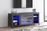 Cayberry - Black - TV Stand With Fireplace