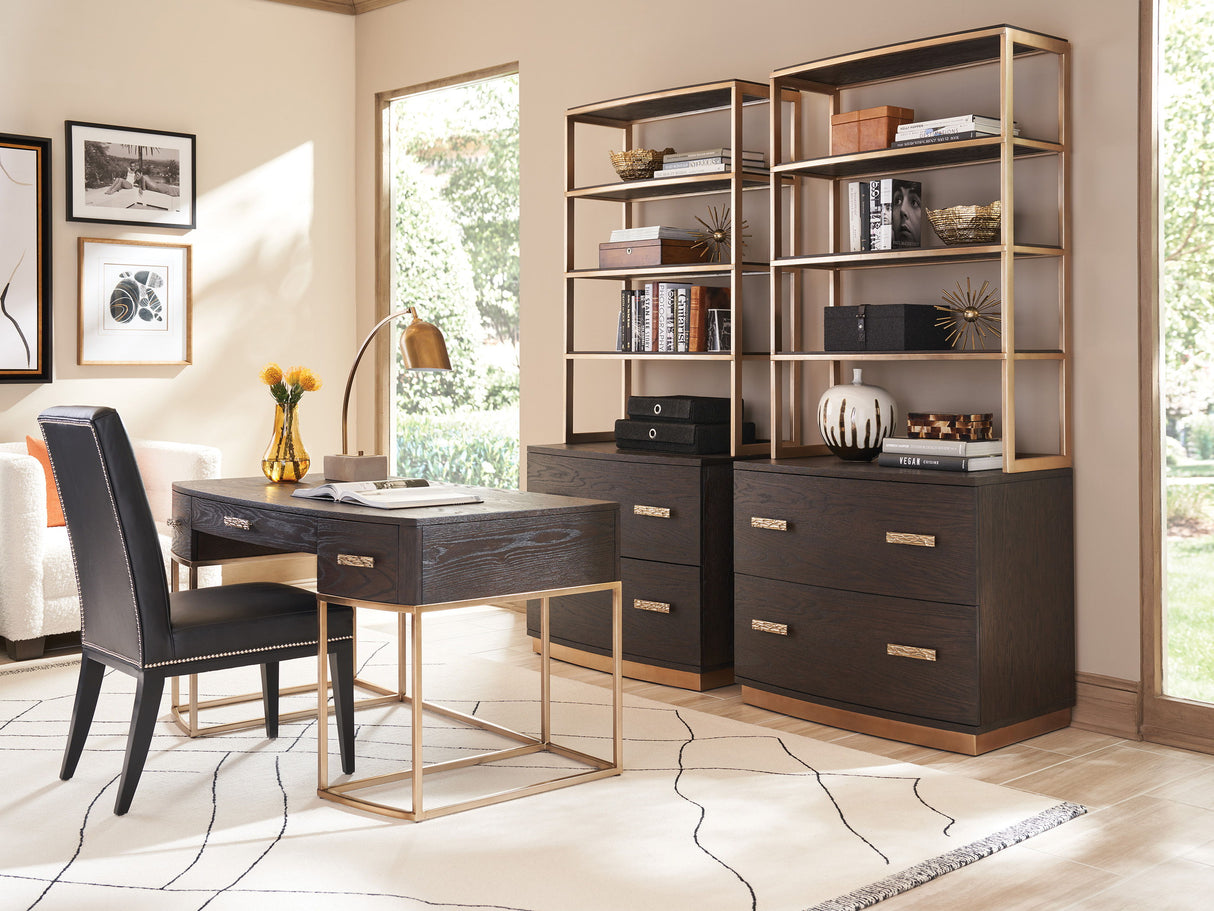 Windsor Park - Brookings Writing Desk - Dark Brown / Gold