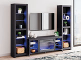 Cayberry - Black - 3-Piece Entertainment Center With Electric Fireplace