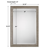 Textured Surface Mirror - Metallic Silver & Light Gray