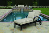 Monterey - Chaise Lounge, With Self Welt - Linen Stone / Black