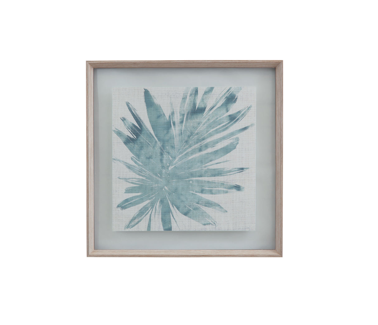 Burlap Ocean Palm - III Framed Print - Light Blue