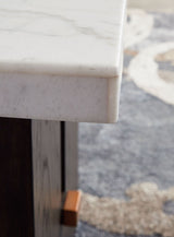 Burkhaus - White / Dark Brown - Rectangular End Table