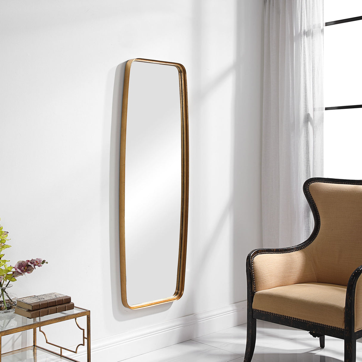 Mirror With Rounded Corners - Gold Leaf