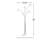 Taliya - Champagne / White - Metal Arc Lamp