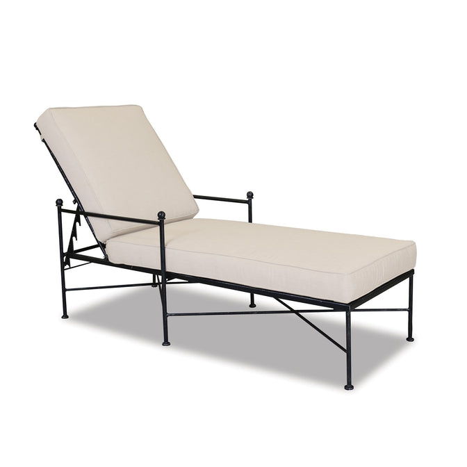 Provence - Chaise Lounge, With Self Welt - Canvas Flax / Black