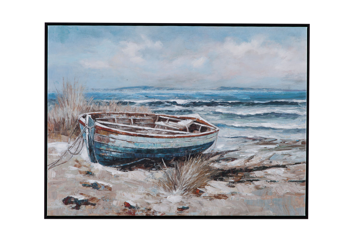 Mo Bay - Framed Canvas - Blue