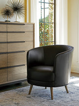 Zanzibar - Torrington Leather Swivel Chair - Black