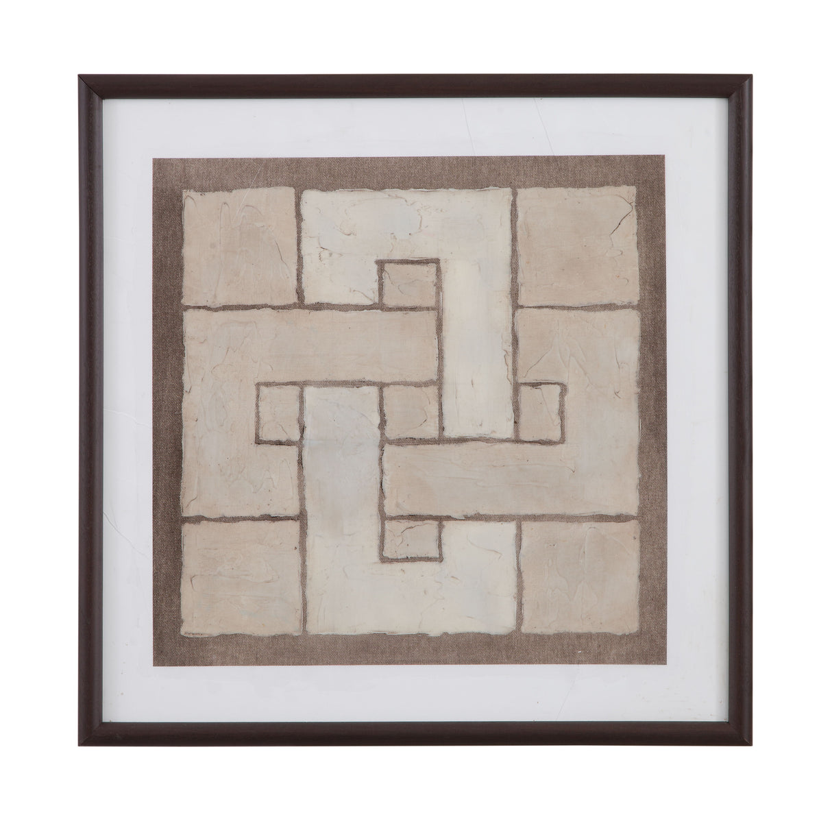 Knotted Tiles - I Framed Print - Brown