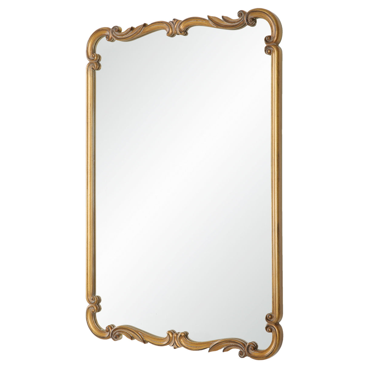 Embellished With Ornate Details Mirror - Antique Gold