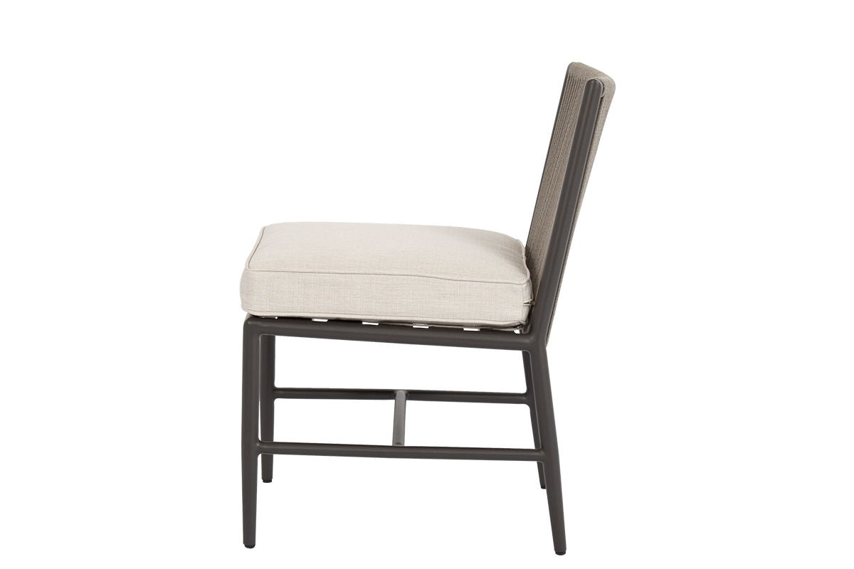 Pietra - Armless Dining Chair, No Welt - Echo Ash / Dark Gray